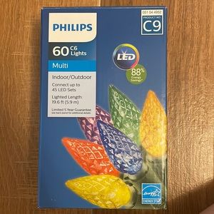 NEW Philips LED Christmas Lights Indoor/Outdoor Multicolor 19.6 ft